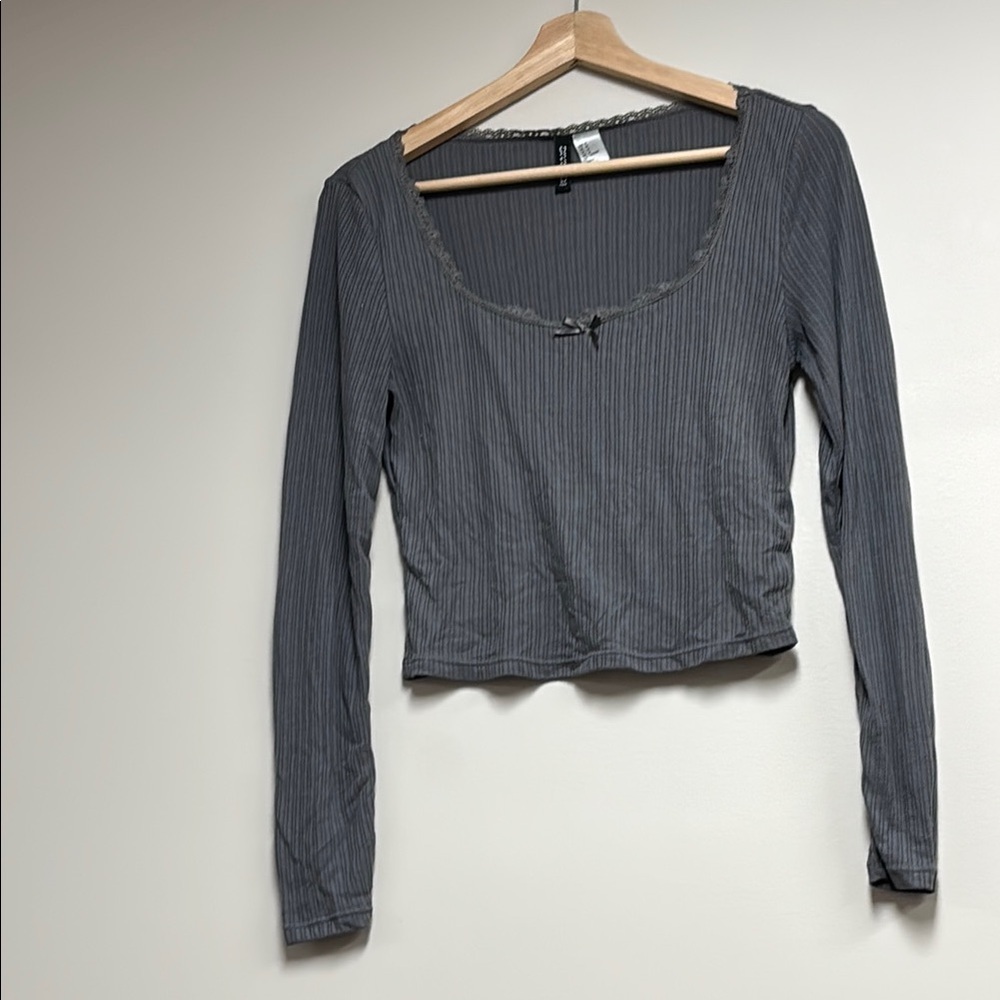 Gray Long Sleeve Women's Top